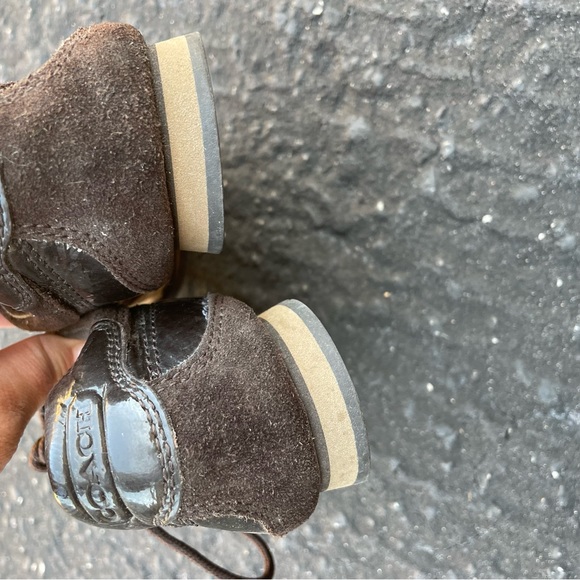 Coach Womens Kodie Oxford Flat Shoes Brown Signature Logo Leather - Picture 8 of 15